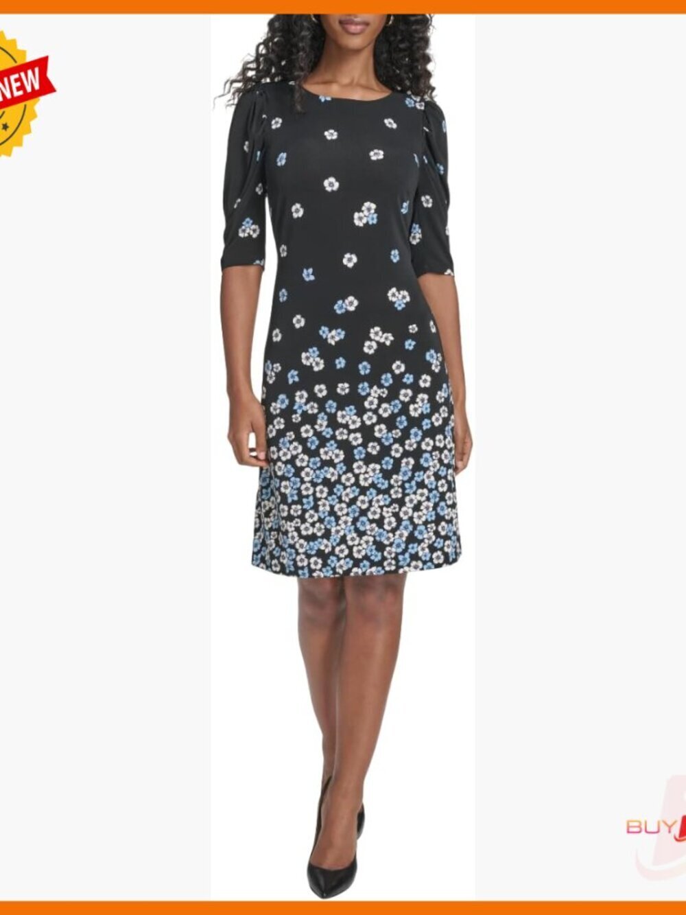 Short Sleeve Ruched Shift Mini Dress, Floral Print, Polyester Blend